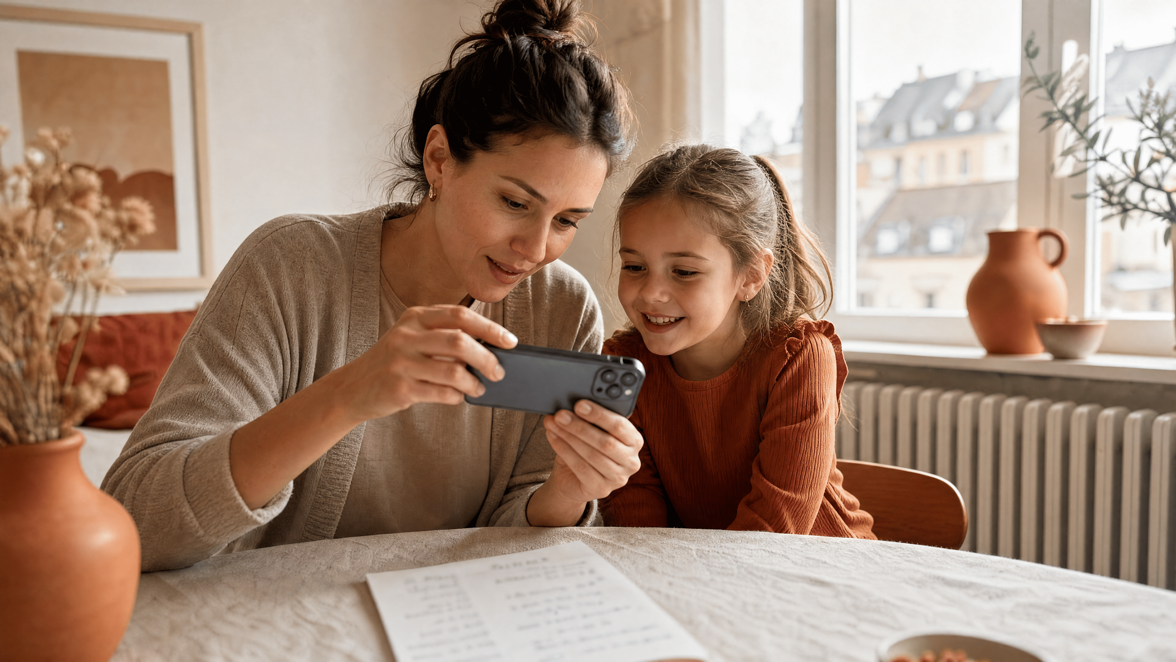 Familie beim Schulstart